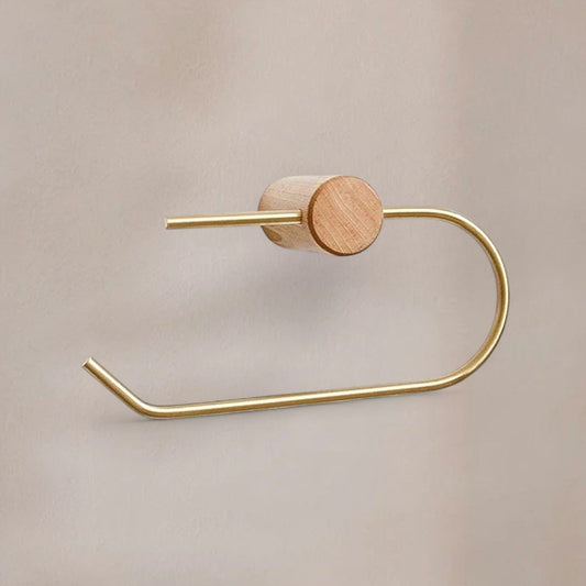 Porte Papier Toilette Rond en Bois - Design Minimaliste