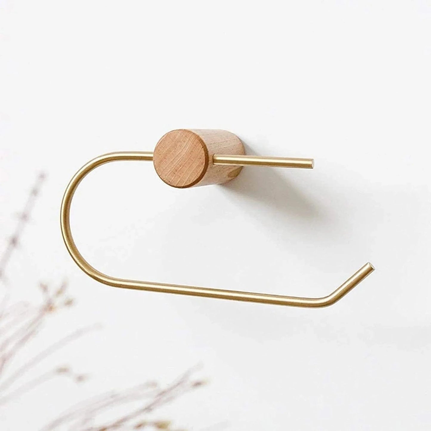 Porte Papier Toilette Rond en Bois - Design Minimaliste