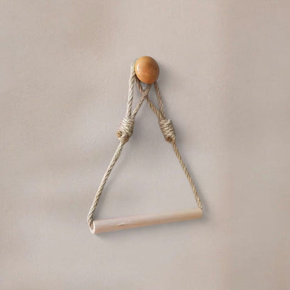 Porte Papier Toilette Rustique - Corde Chanvre & Bois Naturel