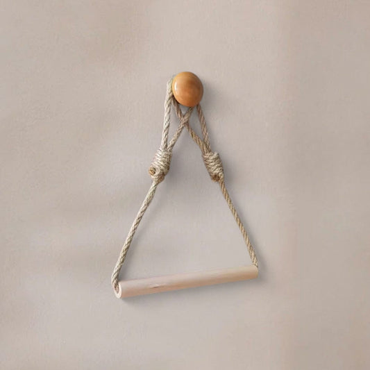 Porte Papier Toilette Rustique - Corde Chanvre & Bois Naturel