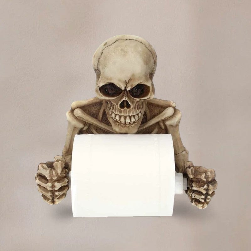 Porte Papier Toilette Squelette - Déco Gothic Résine Premium