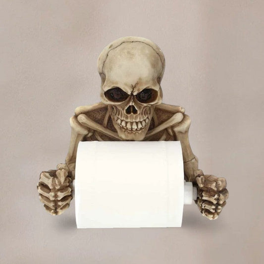 Porte Papier Toilette Squelette - Déco Gothic Résine Premium