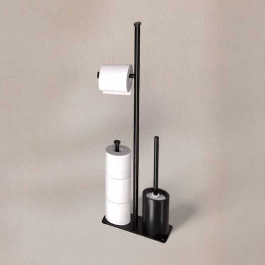 Porte Papier Toilette sur Pied Design Minimaliste - Station 3-en-1