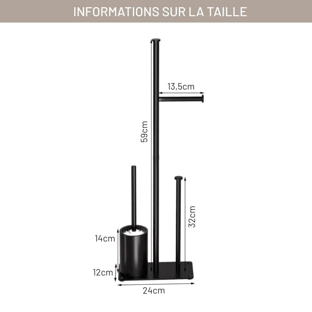 Porte Papier Toilette sur Pied Design Minimaliste - Station 3-en-1