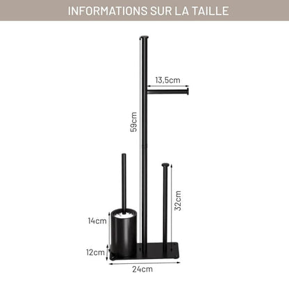 Porte Papier Toilette sur Pied Design Minimaliste - Station 3-en-1