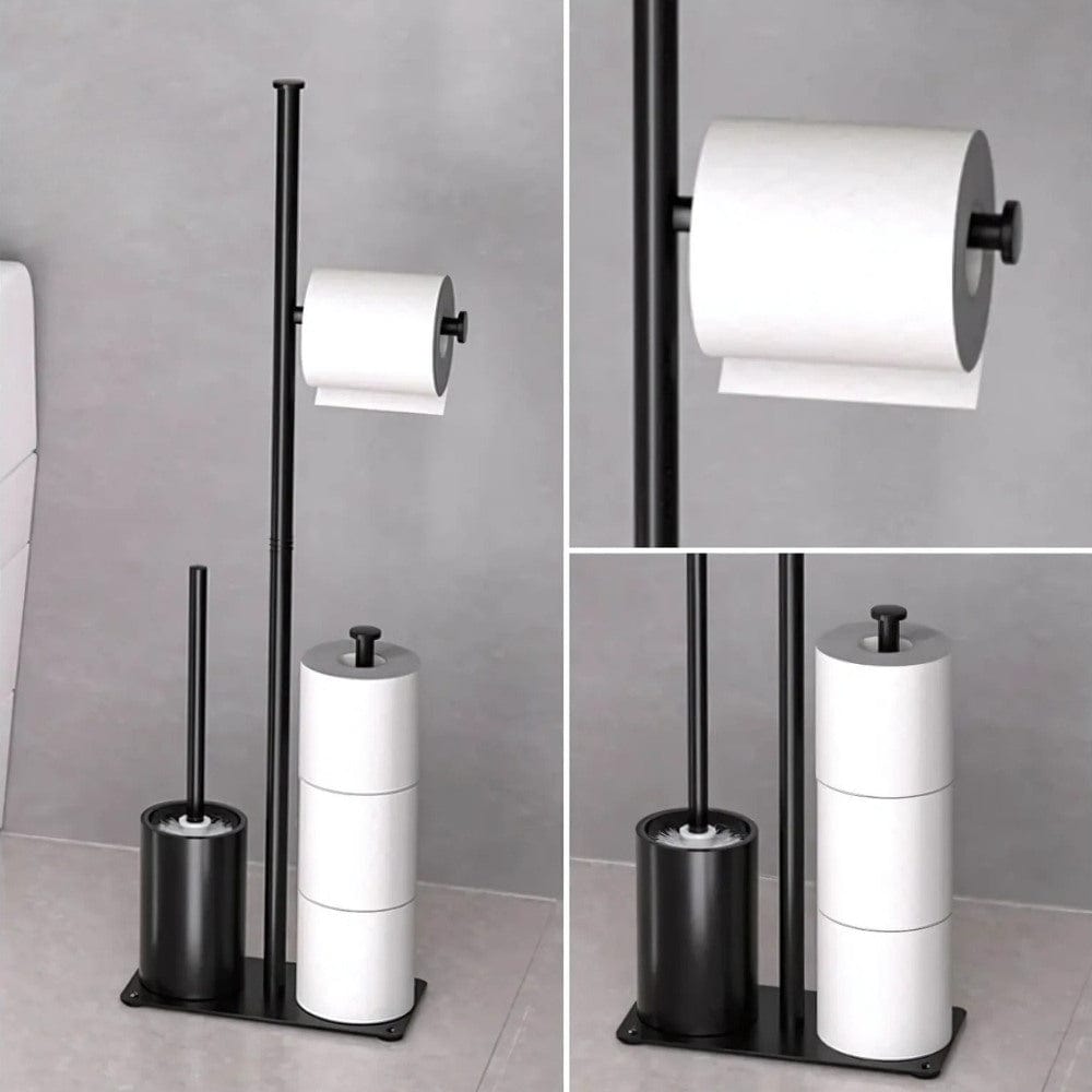 Porte Papier Toilette sur Pied Design Minimaliste - Station 3-en-1