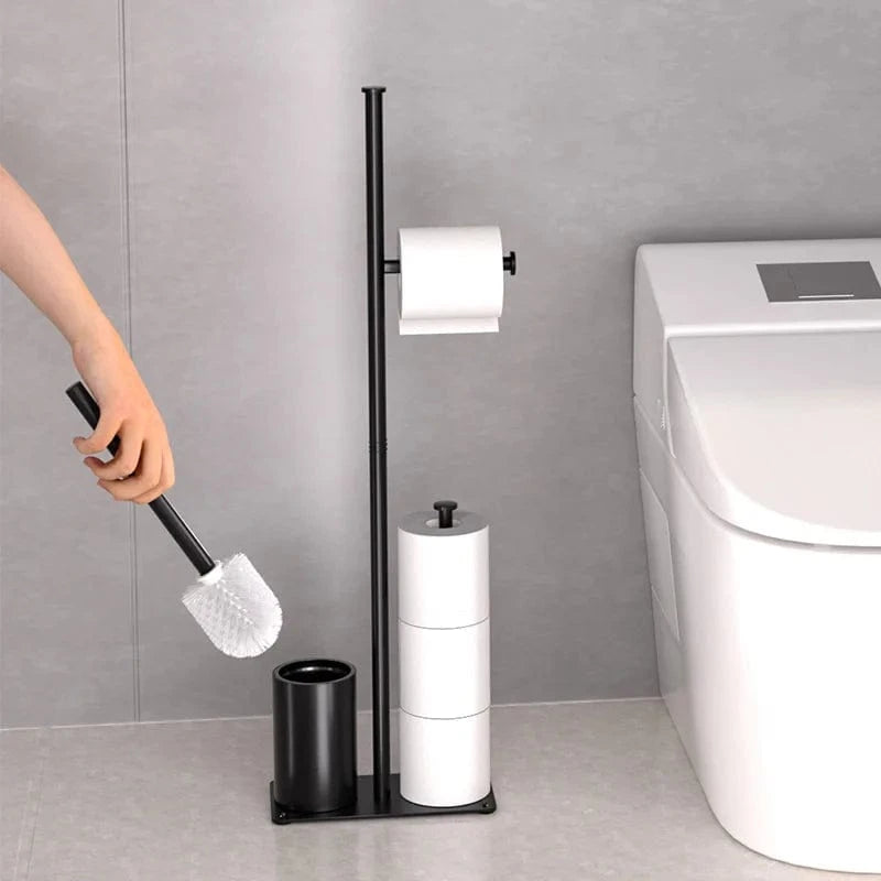 Porte Papier Toilette sur Pied Design Minimaliste - Station 3-en-1