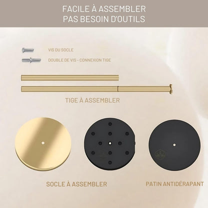 Porte Papier Toilette sur Pied Doré - Bras Flip-Up Luxe