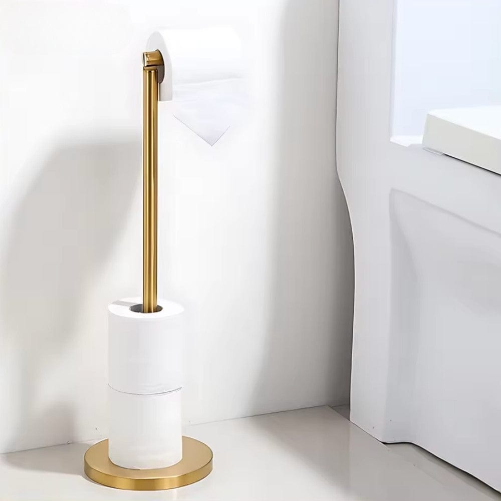 Porte Papier Toilette sur Pied Doré - Bras Flip-Up Luxe