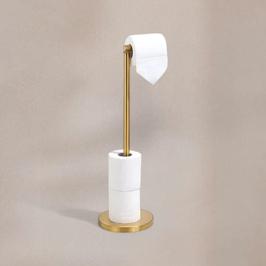 Porte Papier Toilette sur Pied Doré - Bras Flip-Up Luxe