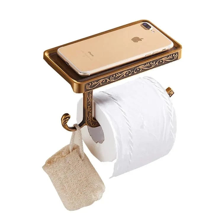 Porte Papier Toilette Vintage - Motifs Baroques Dorés
