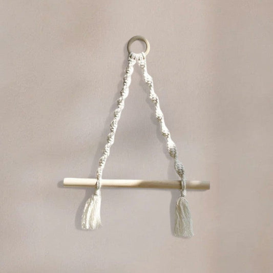 Porte Papier Toilette Zen - Macramé Coton & Bois Naturel