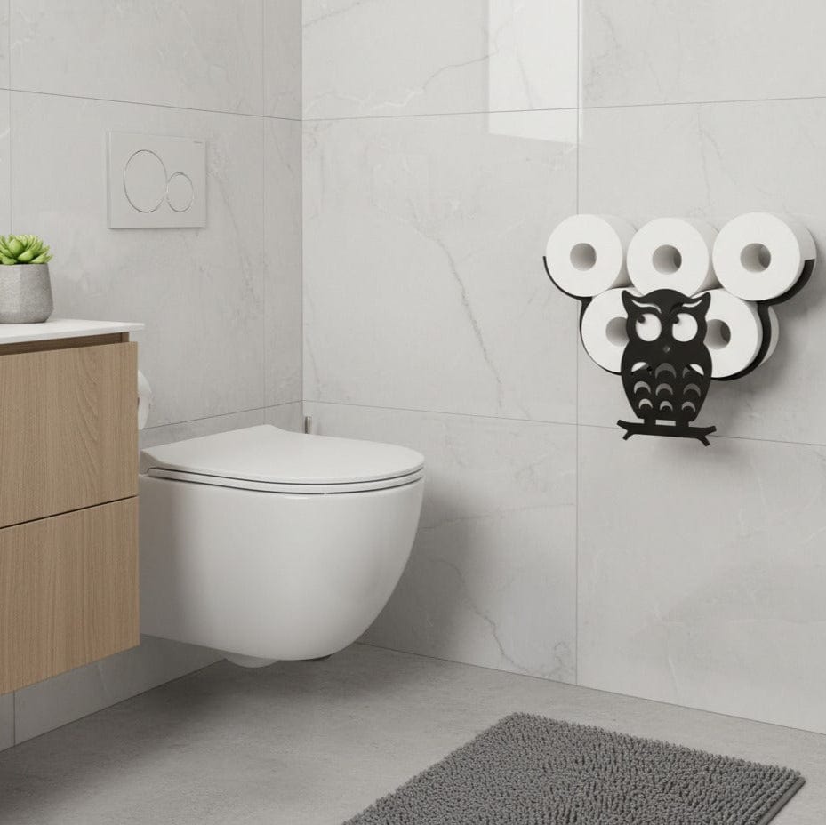 Porte Rouleau Papier Toilette Hibou - Support Mural 7 Rouleaux