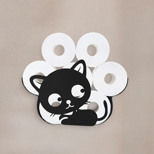 Porte Rouleaux Papier Toilette Chat - Support Mural Kawaii