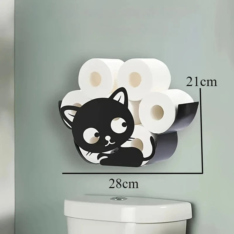 Porte Rouleaux Papier Toilette Chat - Support Mural Kawaii